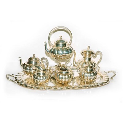 Lot 363 - Sterling Silver Coffee and Tea Service Total...