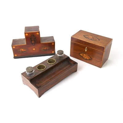 Lot 378 - Group of Three Georgian Style Inlaid Mahogany...