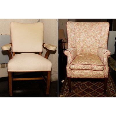 Lot 436 - Two Georgian Style Mahogany Wing Chairs