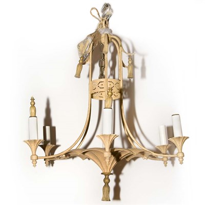 Lot 441 - Regency Style Painted Metal Six-Light...
