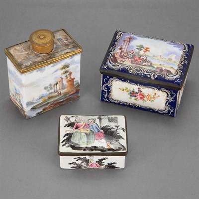 Lot 617 - Three French Enameled Metal Articles Late...