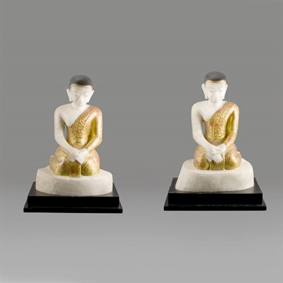 Lot 280 - Pair of Burmese Style Gilt and Polychrome...