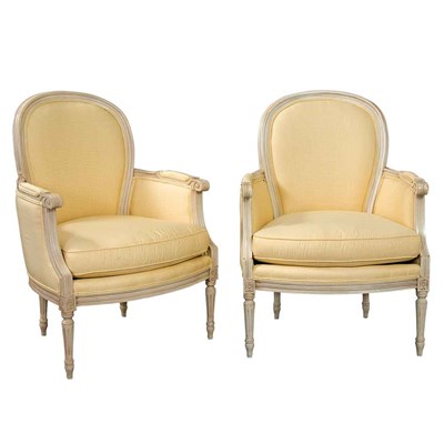 Lot 432 - Pair of Louis XVI Style Bergeres