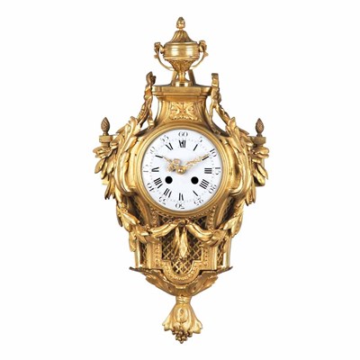 Lot 136 - Louis XVI Style Gilt-Bronze Cartel Clock With...
