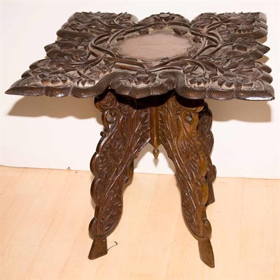 Lot 133 - Chinese Carved Teak Table Height 29 inches, 28...