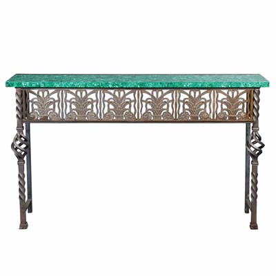 Lot 503 - Art Deco Style Iron, Gilt-Metal and Malachite...