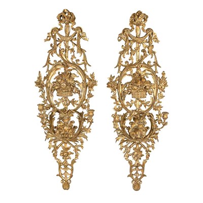 Lot 372 - Pair of George III Gilt-Wood Three-Light...