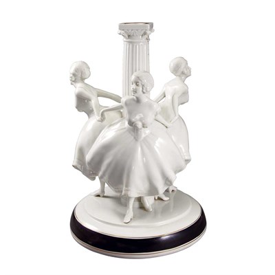 Lot 405 - German Art Deco Clear Glazed Porcelain Lamp...