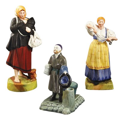 Lot 325 - Group of Russian Painted Bisque Figures...