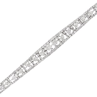 Lot 390 - Platinum and Diamond Bracelet