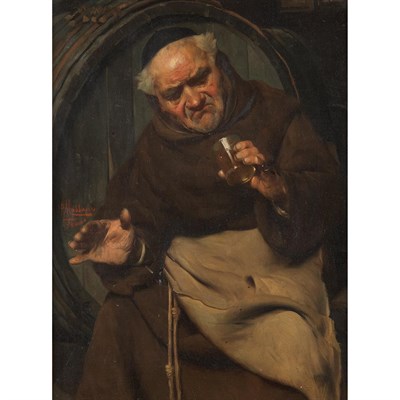 Lot 25 - Pompeo Massani Italian, 1850-1920 Monk with...