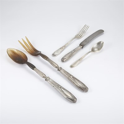 Lot 372 - German Silver Flatware Service Total...