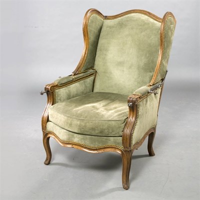 Lot 505 - Louis XV Style Walnut Upholstered Reclining...