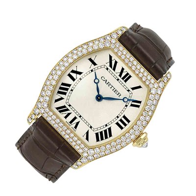 Lot 147 - Lady's Gold and Diamond Wristwatch, Cartier