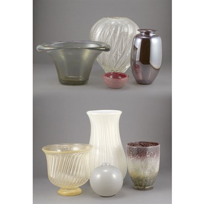 Lot 191 - Group of Eleven Glass Vases Including some...