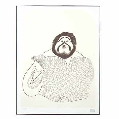 Lot 126 - Al Hirschfeld PAVAROTTI Etching printed in...