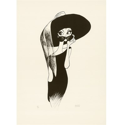 Lot 125 - Al Hirschfeld AUDREY WITH HAT Lithograph,...