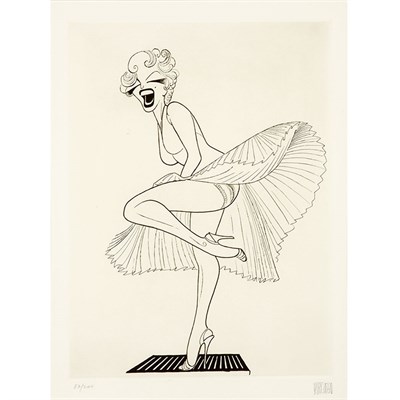 Lot 130 - Al Hirschfeld MARILYN Etching printed in brown,...