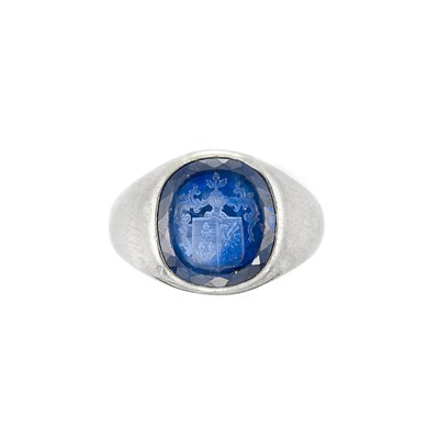Lot 208 - Group of Jewelry and Gentleman's Platinum, Sapphire Intaglio Ring, Cartier