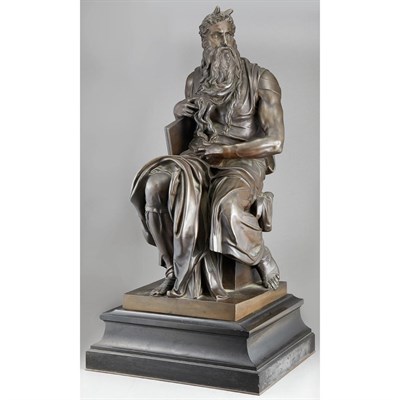 Lot 203 - Bronze Figure of Moses Cast by F. Barbedienne,...