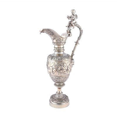 Lot 275 - Silver Plated Ewer With an everted pouring lip,...
