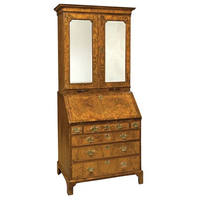 Lot 289 - George II Feather Banded Walnut Bureau...
