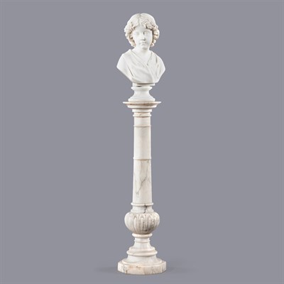 Lot 176 - Scottish White Marble Bust of a Youth D.W....