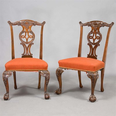 Lot 300 - Pair of George III Style Mahogany Side Chairs...