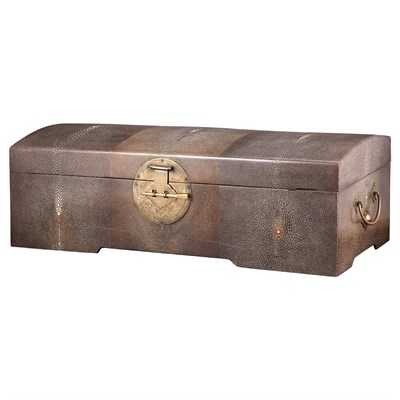 Lot 509 - Brass Mounted Shagreen Veneered Box Possibly...