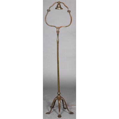 Lot 386 - Tiffany Studios Bronze Harp Floor Lamp Base...