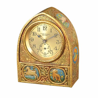 Lot 379 - Tiffany Studios Gilt and Enameled Bronze Desk...
