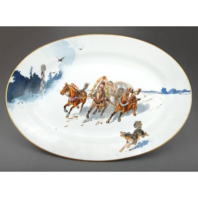 Lot 327 - Russian Hand-Painted Porcelain Platter...