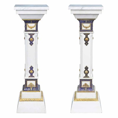 Lot 157 - Pair of Louis XVI Style Gilt and Cobalt...