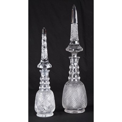 Lot 602 - Two Cut Glass Decanters Height of taller 28...