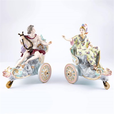 Lot 600 - Pair of Meissen Style Porcelain Figures of...