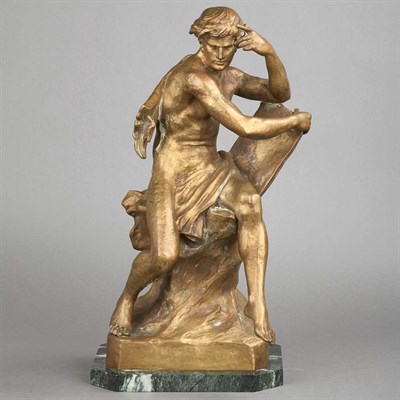 Lot 225 - Gilt-Bronze Figure of a Classical Male Nude...