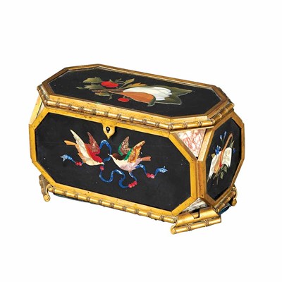 Lot 223 - Italian Gilt-Bronze Mounted Pietra Dura...