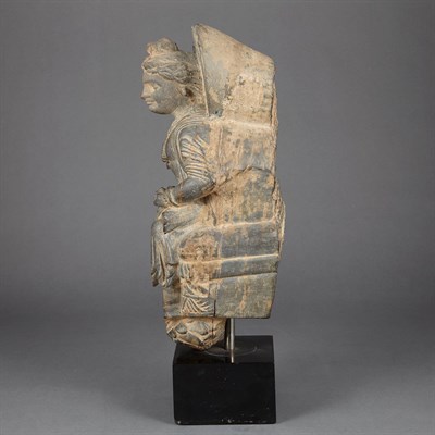 Lot 462 - Gandharan Gray Schist Figure of a Bodhisattva...