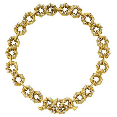 Lot 560 - Gold, Platinum and Diamond Necklace, Schlumberger