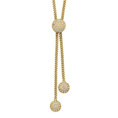 Lot 339 - Long Gold and Diamond Slide Chain Necklace, Van Cleef & Arpels
