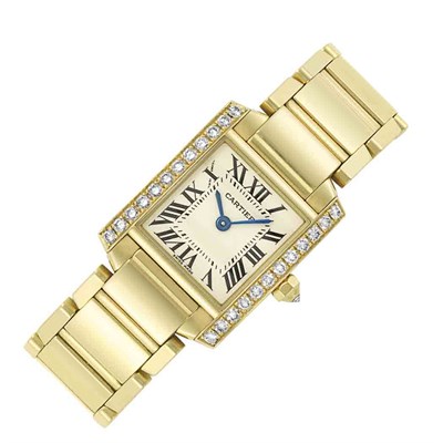 Lot 185 - Lady's Gold and Diamond Wristwatch, Cartier