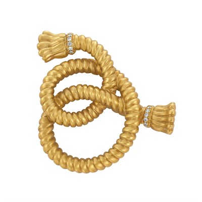 Lot 4 - Gold and Diamond Knot Brooch, Angela Cummings