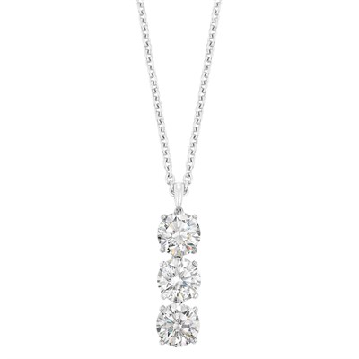 Lot 584 - Platinum and Diamond Pendant-Necklace, Cartier