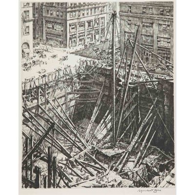 Lot 300 - Muirhead Bone MANHATTAN EXCAVATION (D. 390)...