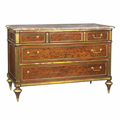 Lot 204 - Louis XVI Style Brass Mounted Mahogany Commode...