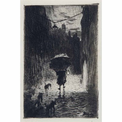 Lot 1091 - Felix Buhot PLUIE ET PARAPLUIE...