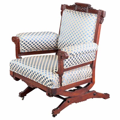Lot 345 - Eastlake Style Carved Mahogany Rocker Late...