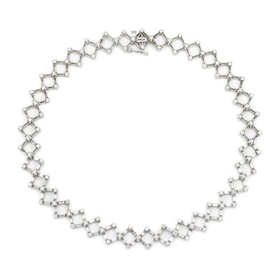 Lot 631 - White Gold and Diamond Necklace