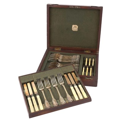Lot 431 - French Silver Gilt and Ivory Luncheon Service...
