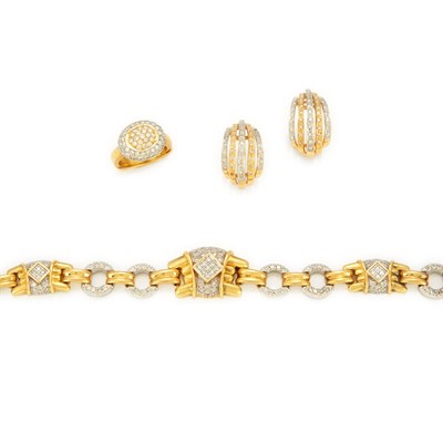 Lot 595 - Group of Gold and Diamond Jewelry